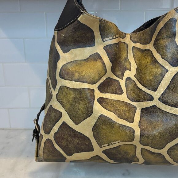Dooney & Bourke Bag Purse Handbag Leather Animal Giraffe Pattern Large Shoulder - Picture 5 of 16
